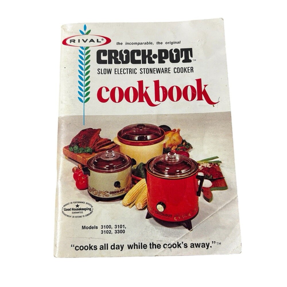 Vintage Rival Crock Pot Cookbook-Model 3300 - 3100, 3101, 3102.